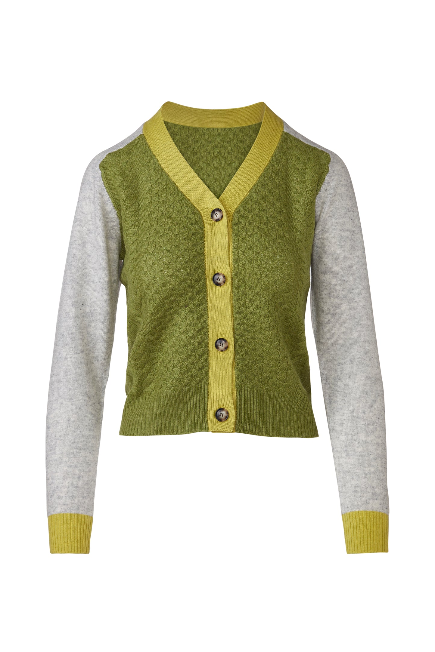 &Isla Mixed Stitch Vee Cardigan