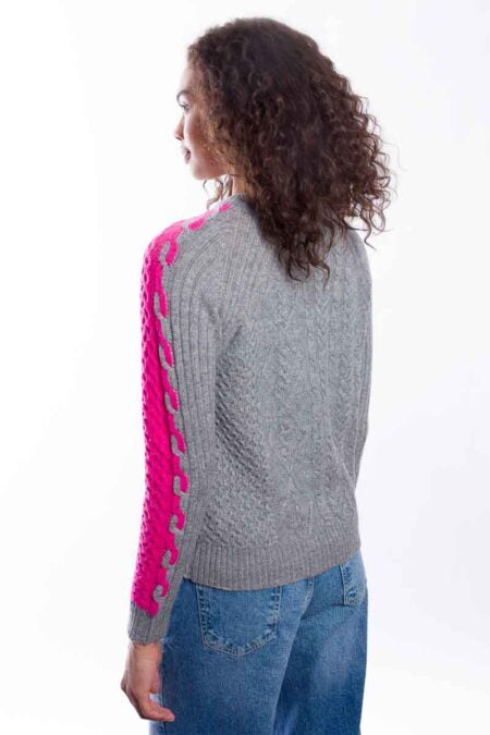 &Isla Colorblock Cable Crew