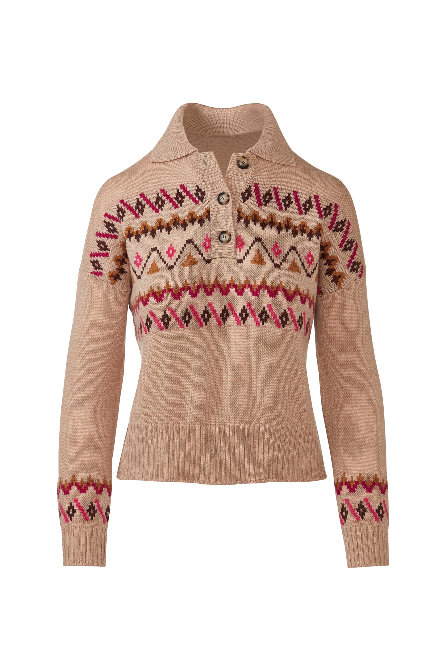 &Isla Fairisle Button Polo