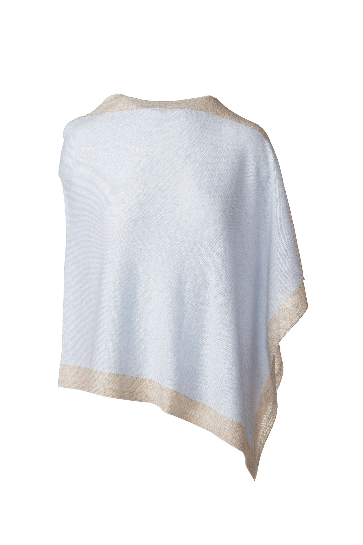 CONTRAST BORDER PONCHO