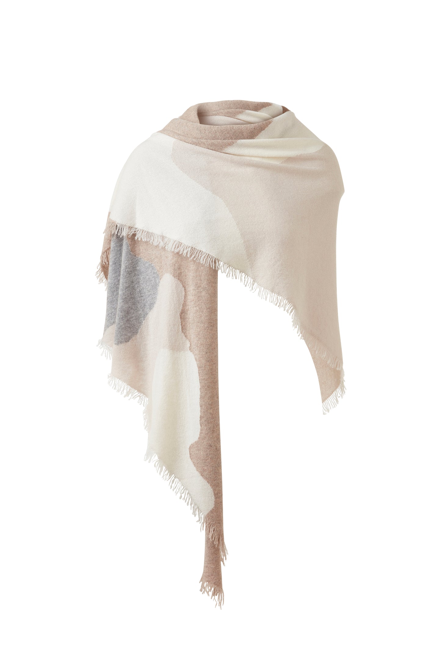INTARSIA FRINGE WRAP