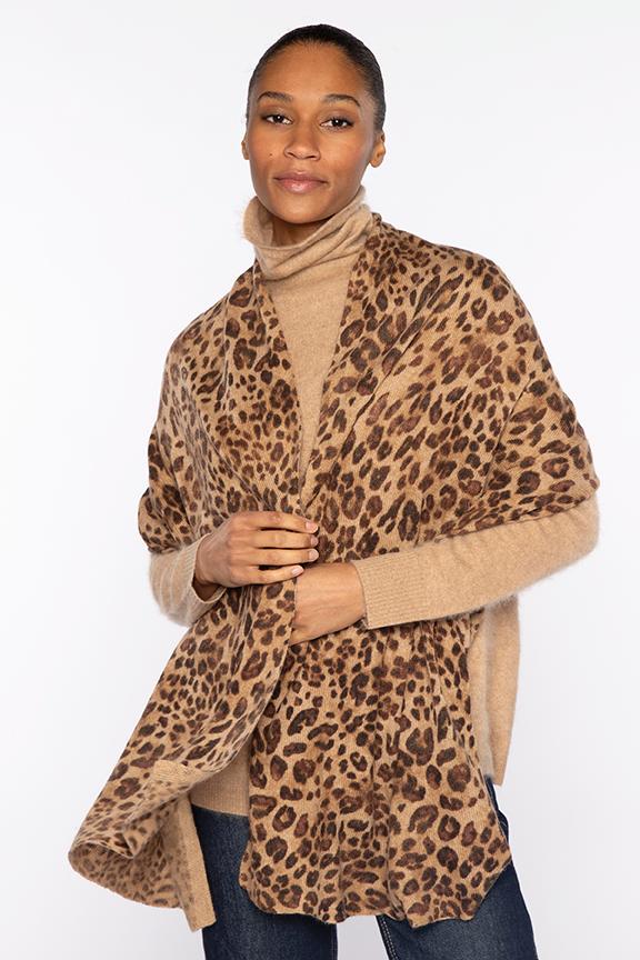 CASHMERE LEOPARD PRINT WRAP – Kinross Cashmere display picture 1