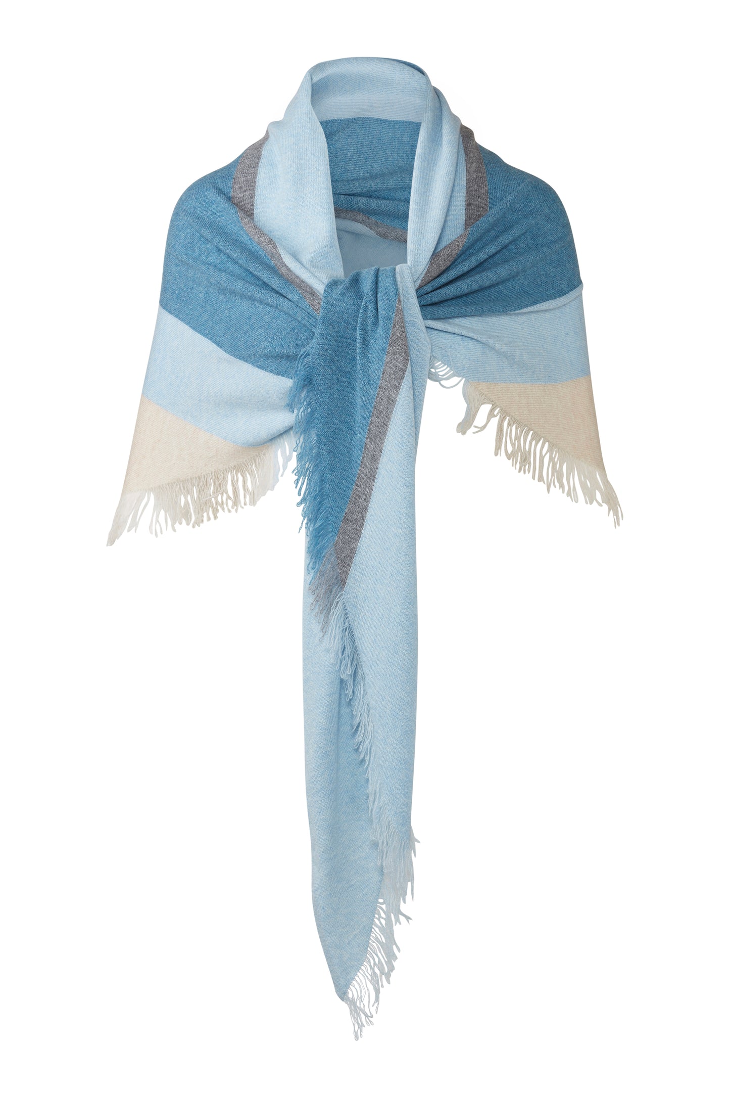 Stripe Fringe Triangle Shawl