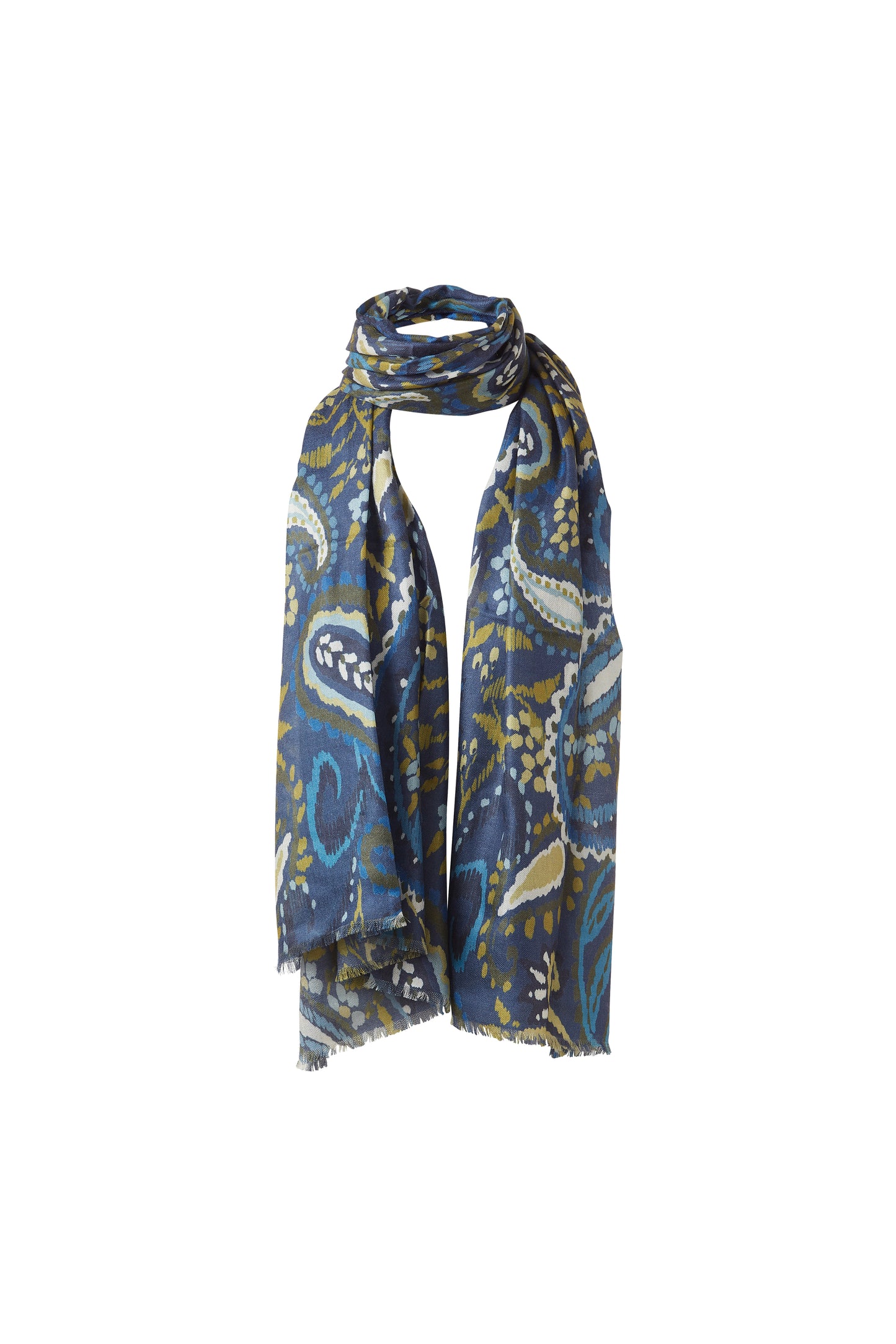 PAINTED PAISLEY PRINT SCARF