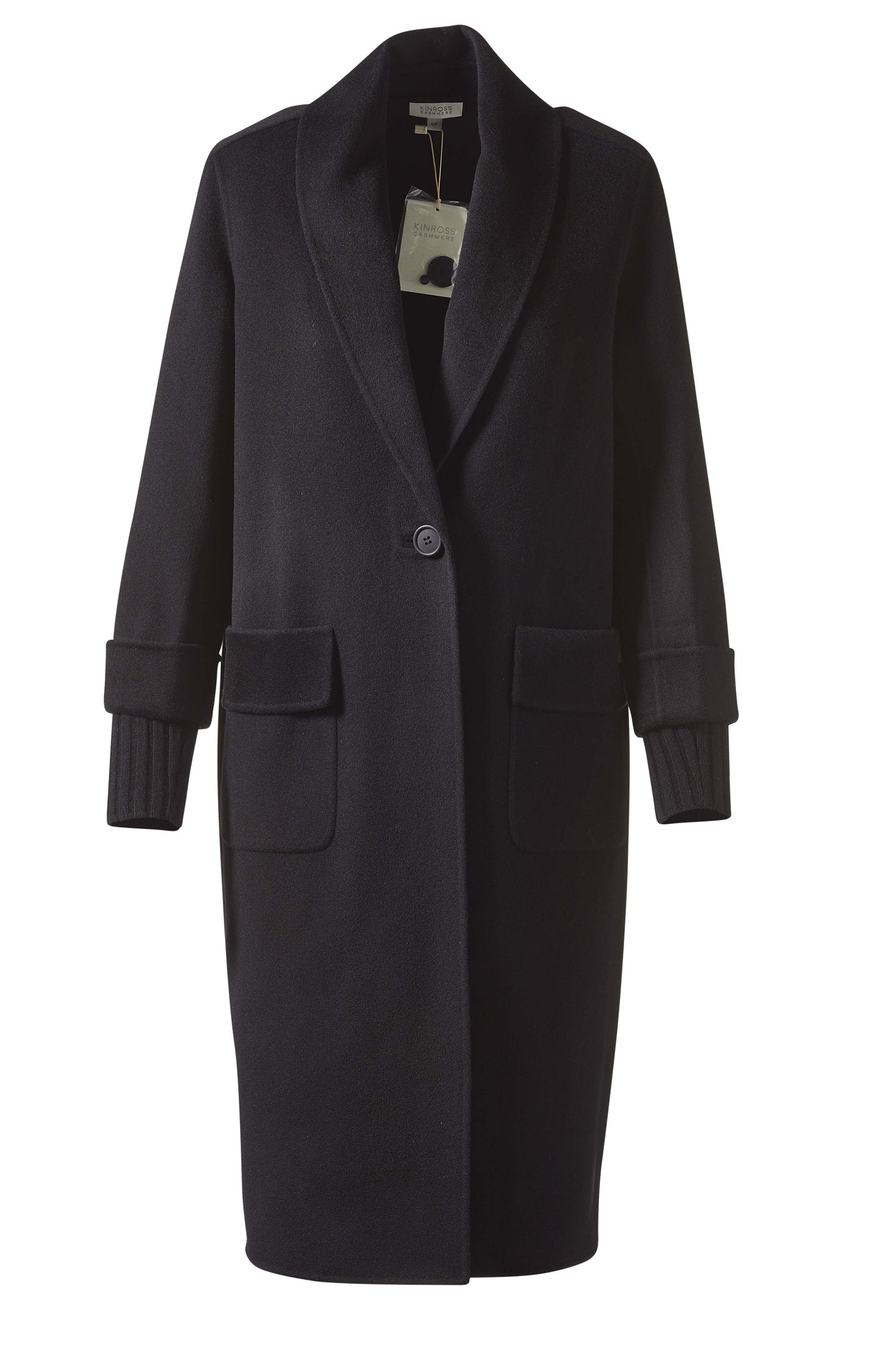 Shawl Collar Knit Trim Coat