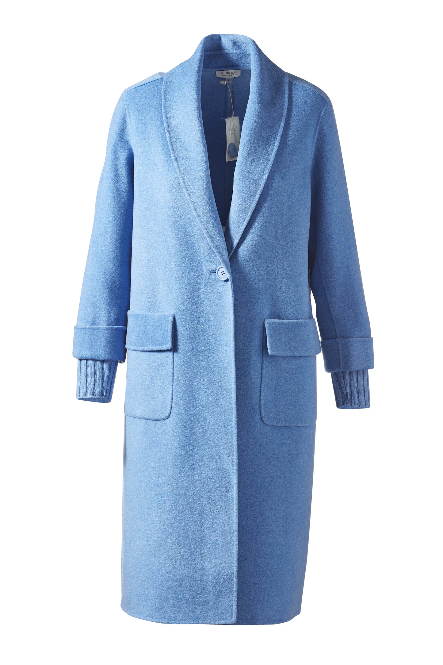 Shawl Collar Knit Trim Coat