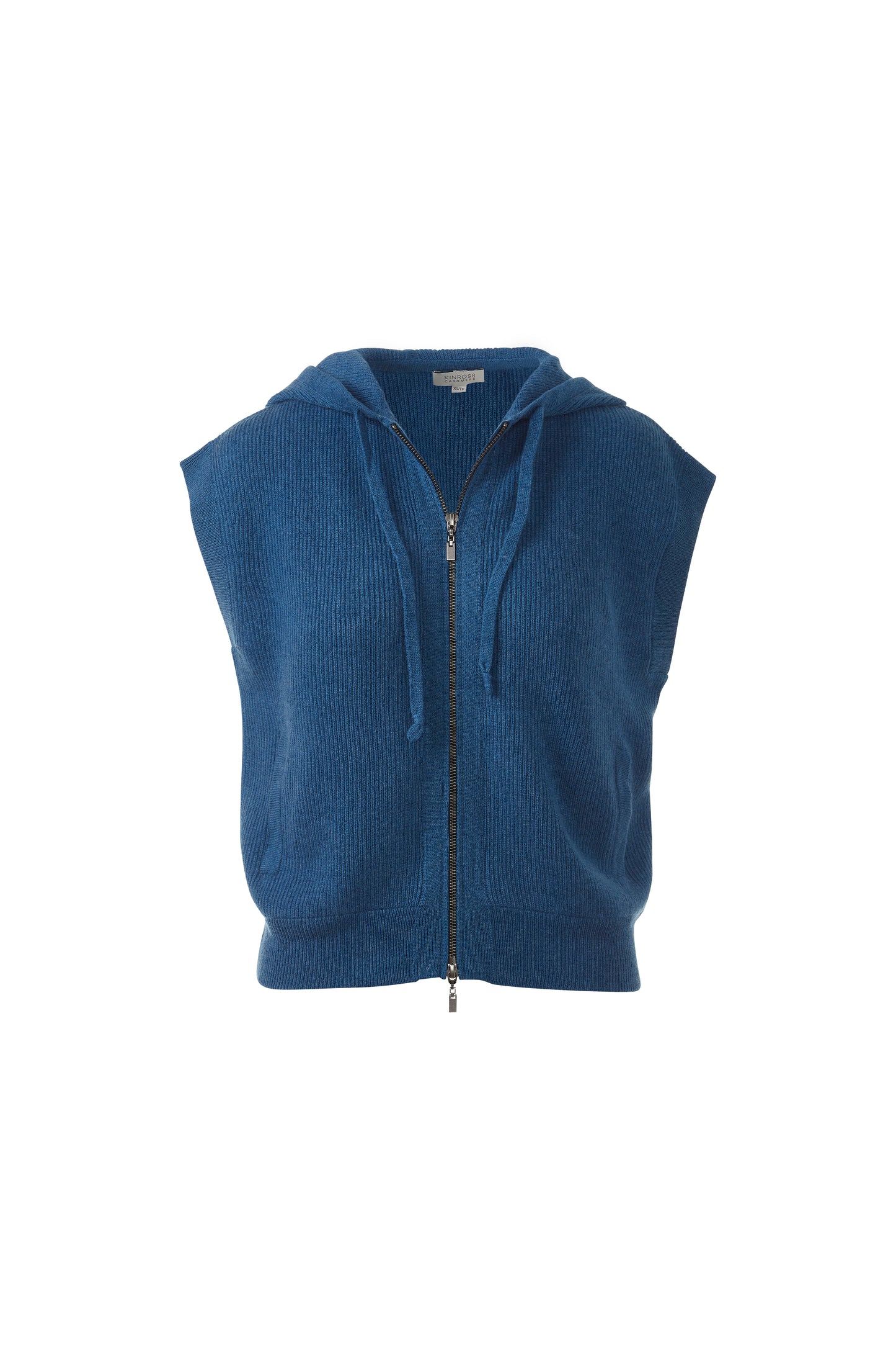 Sleeveless Rib Zip Hoodie
