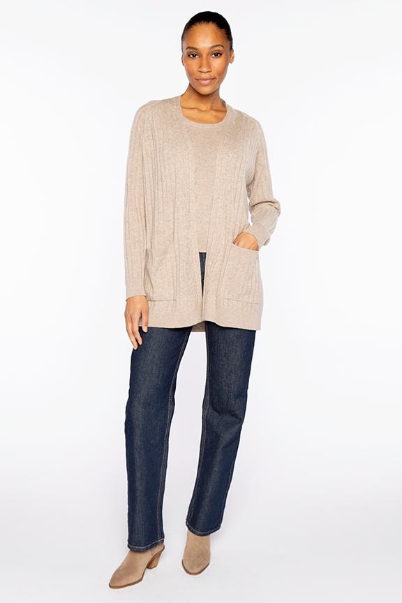 トップス cash & barba Cashmere Silk 180 Cardigan EASY CABLE DETAIL CARDIGAN – Kinross Cashmere