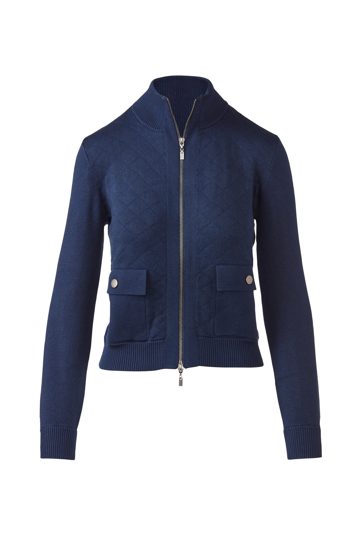 Quilted Zip Mock Cardigan