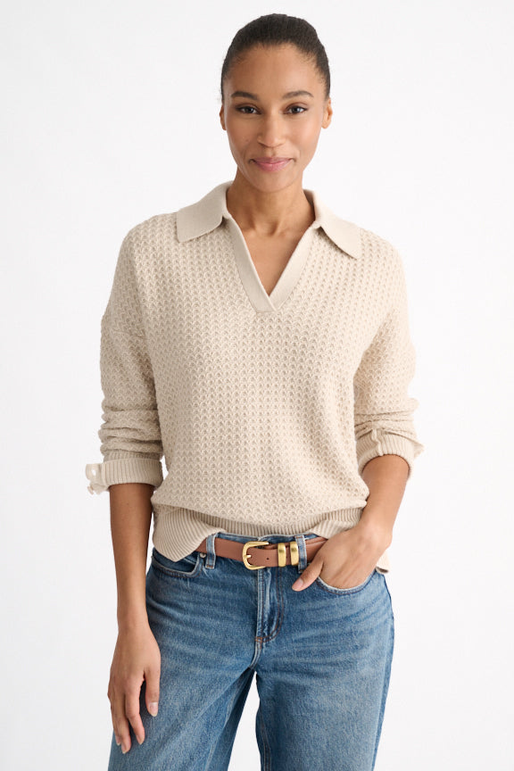 Textured Splitneck Polo