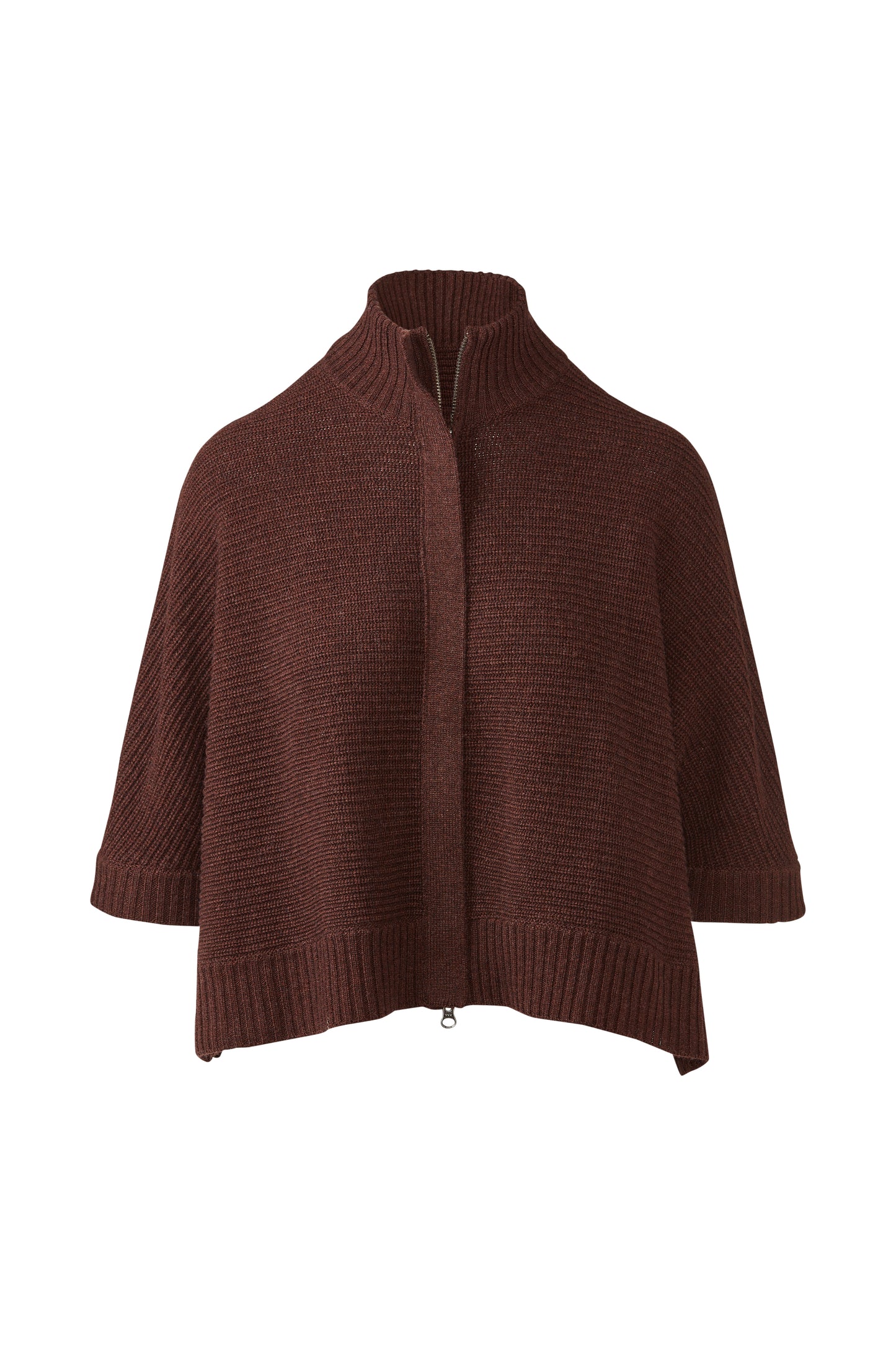 Rib Zip Mock S/L Cardigan