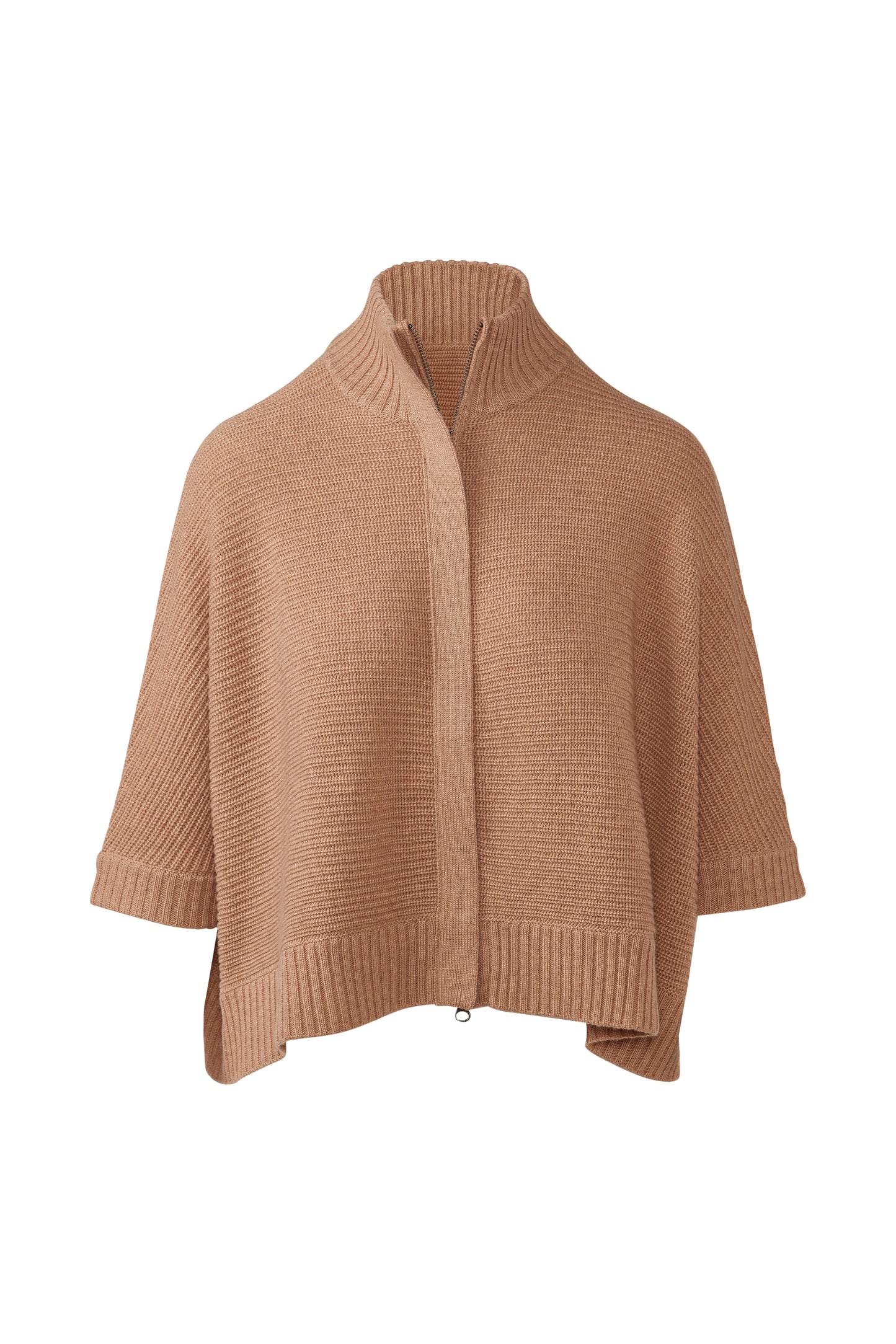 Rib Zip Mock S/L Cardigan
