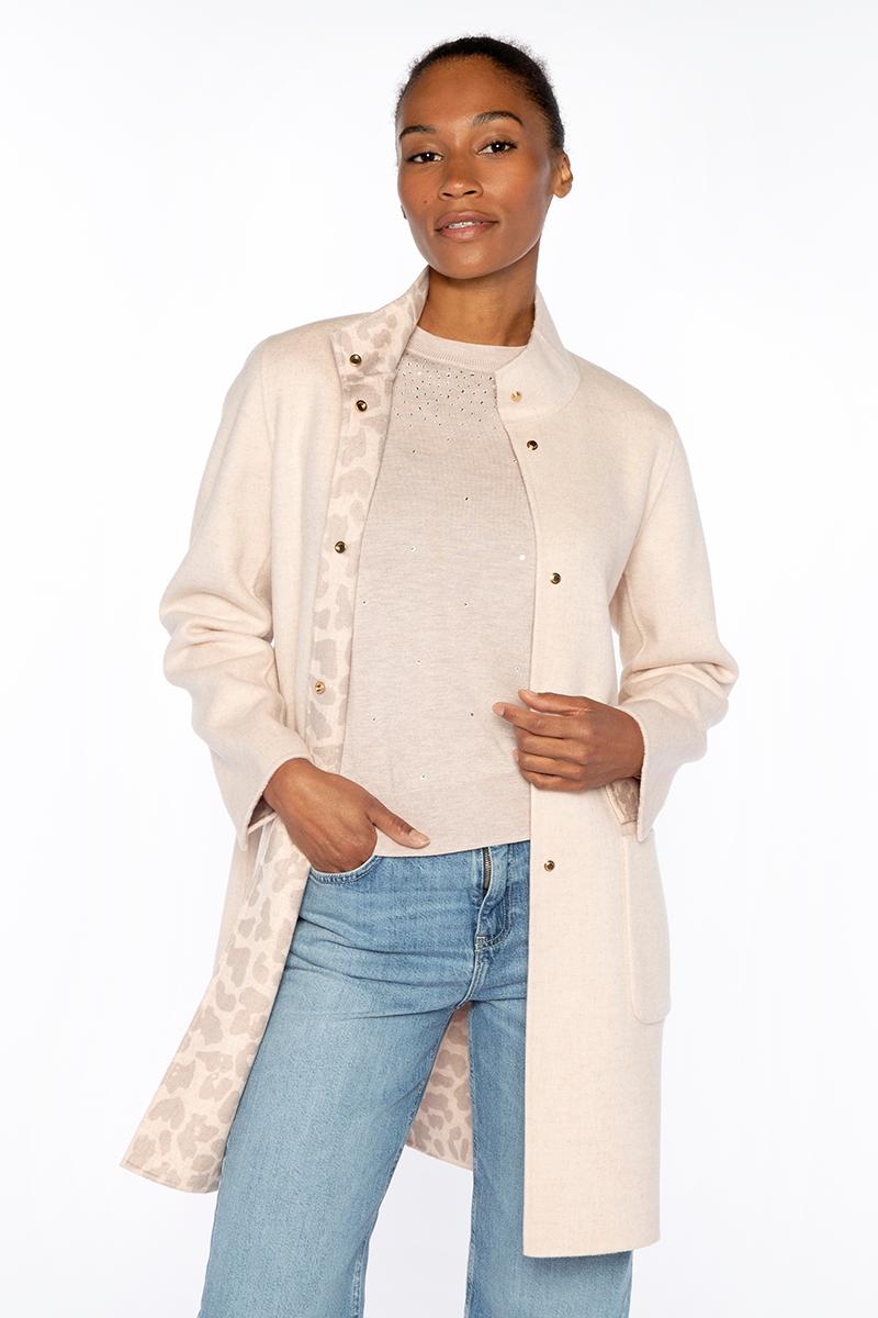 REVERSIBLE LEOPARD PRINT COAT