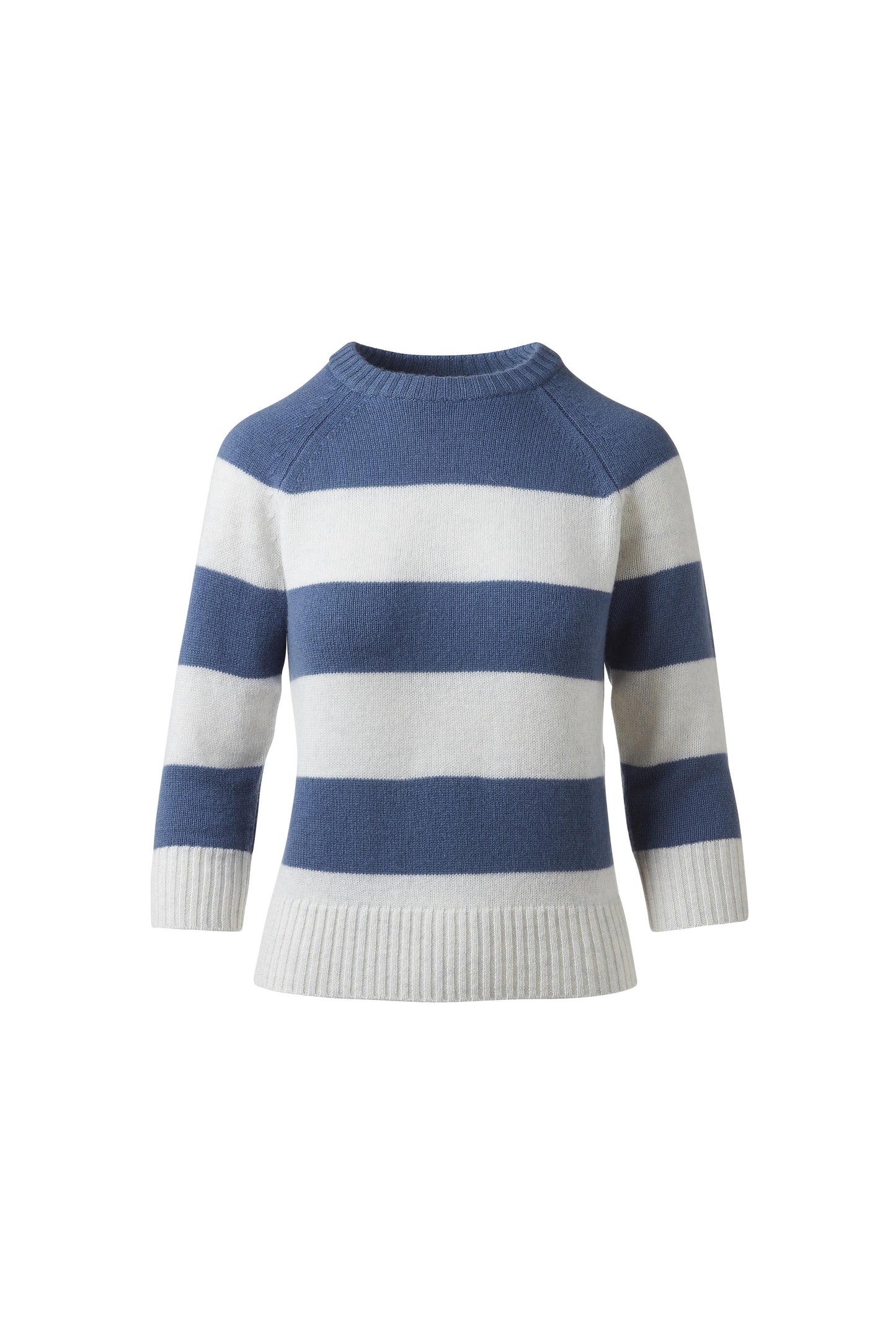 3 QTR SLV WIDE STRIPE CREW