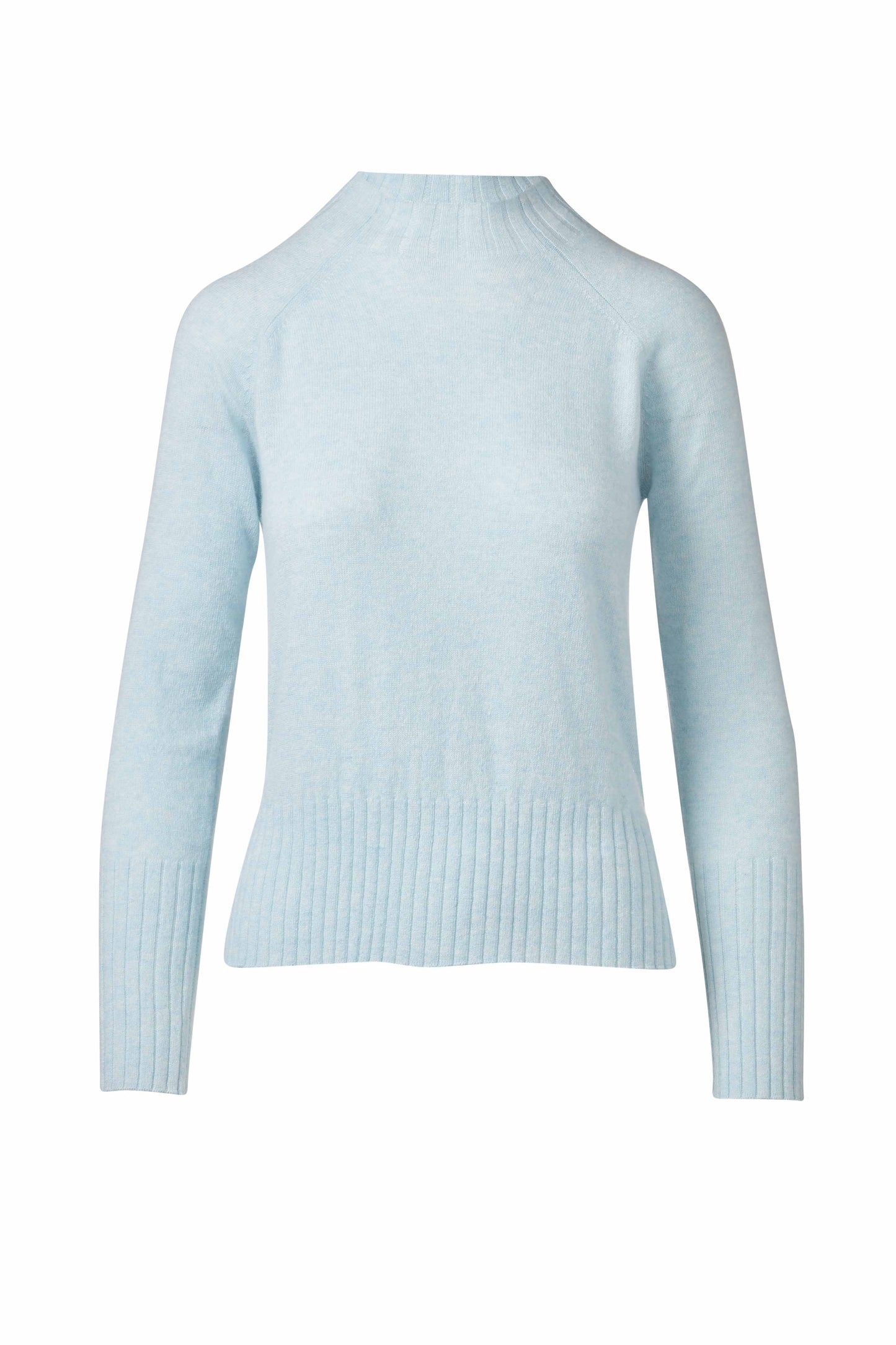 RIB TRIM CASHMERE FUNNEL