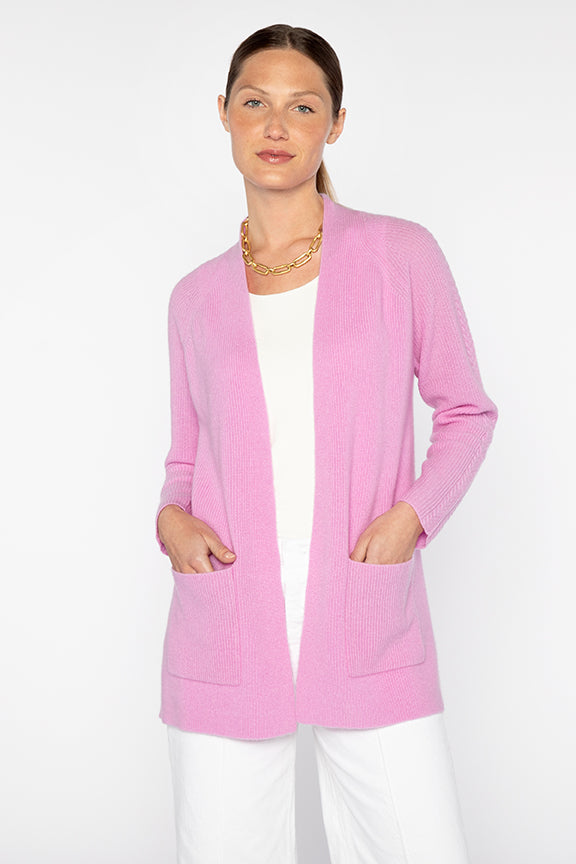 CASHMERE CABLE DETAIL CARDIGAN