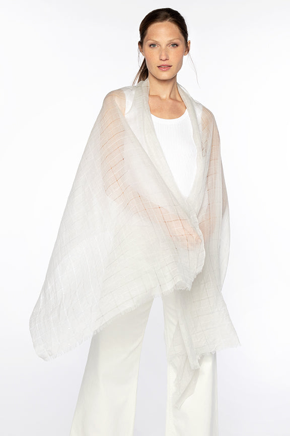 OPENWORK SEQUIN SHAWL – Kinross Cashmere - Main Image