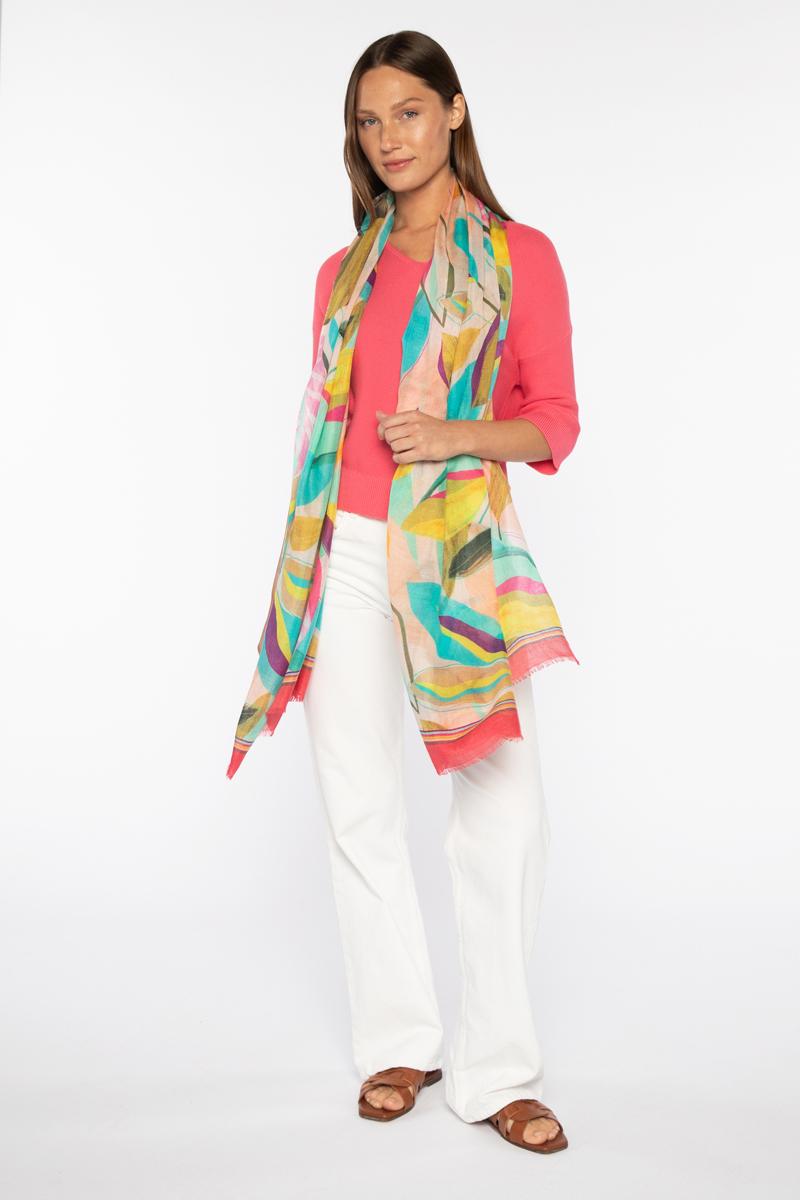 FLIRTY LEAVES PRINT SCARF