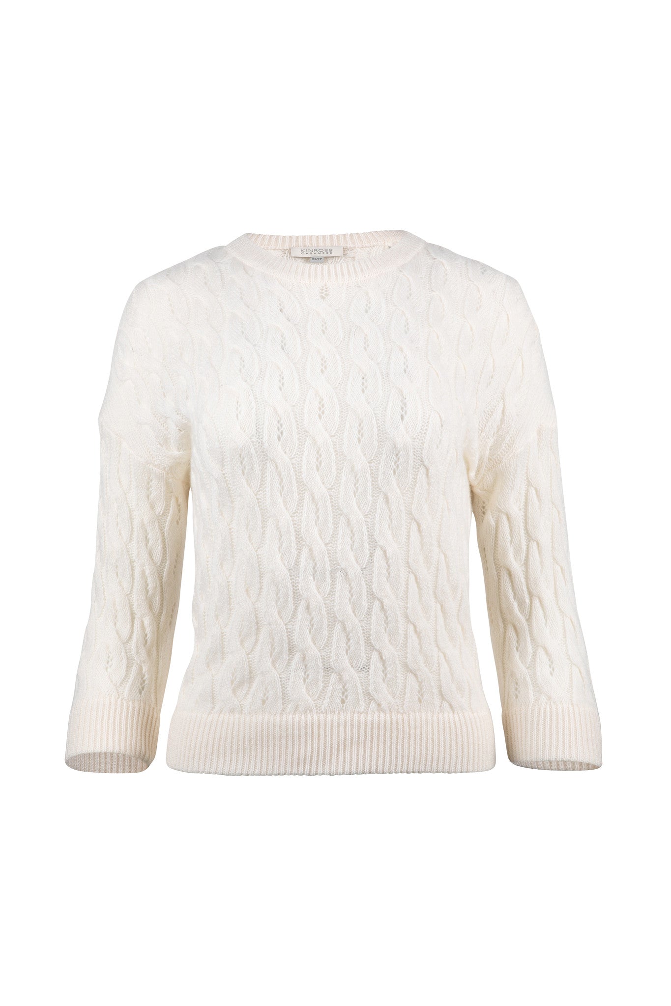 3 QTR SLEEVE POINTELLE CABLE CREW