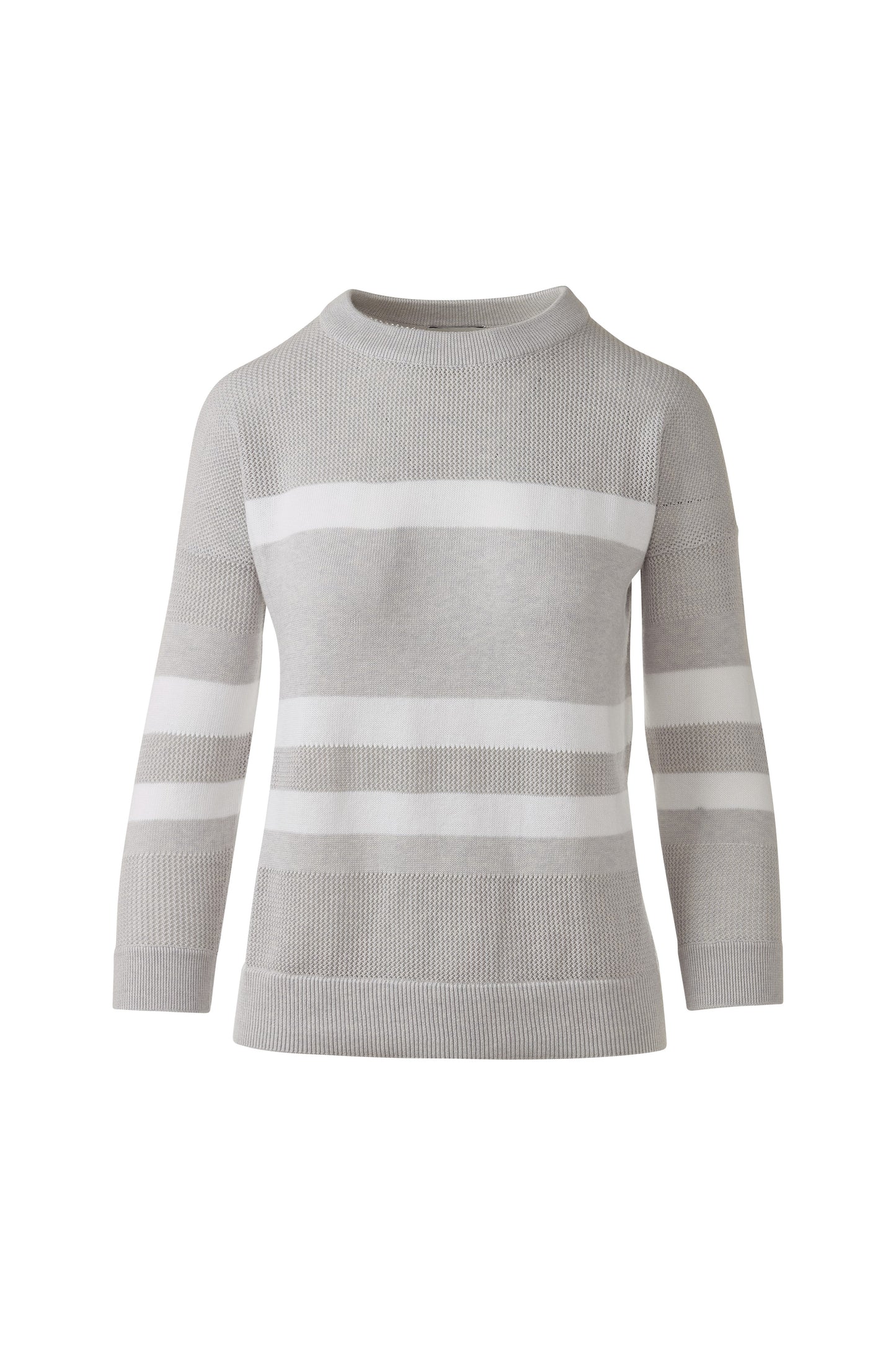 MESH STRIPE CREW in GREYSTONE/WHITE