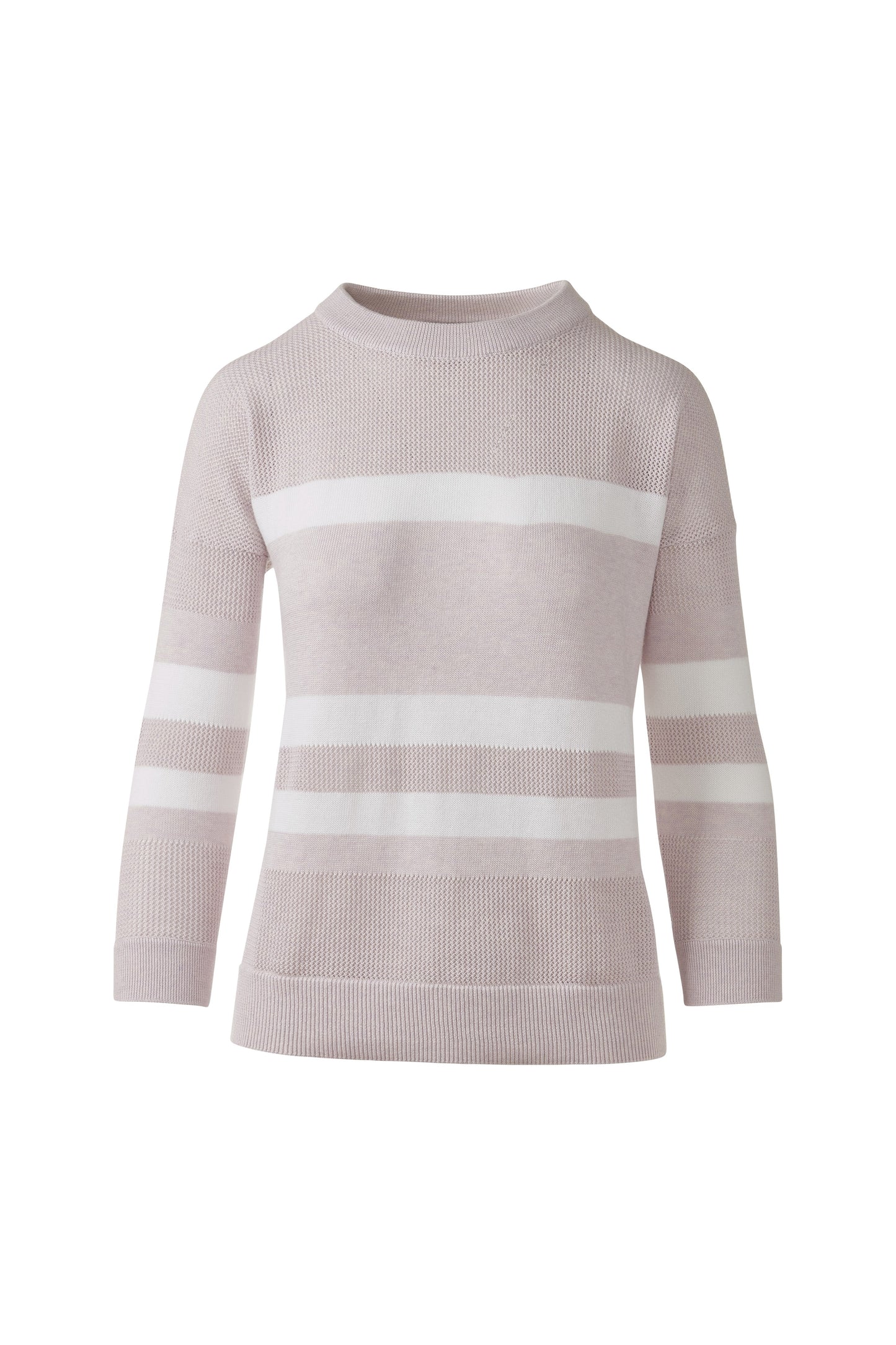 MESH STRIPE CREW in THISTLE/WHITE