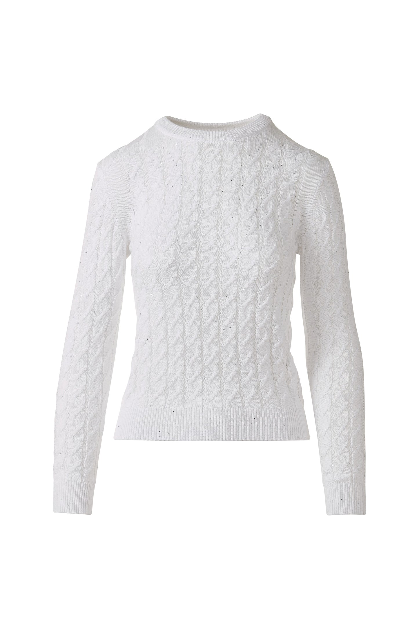 FWT SEQUIN CABLE CREW in WHITE