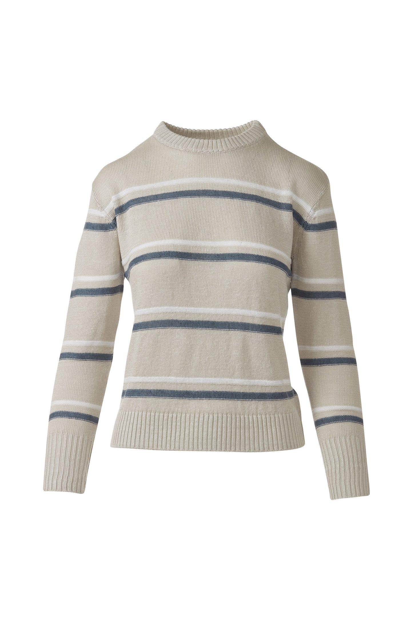 TEXTURED STRIPE CREW in PEBBLE_MULTI