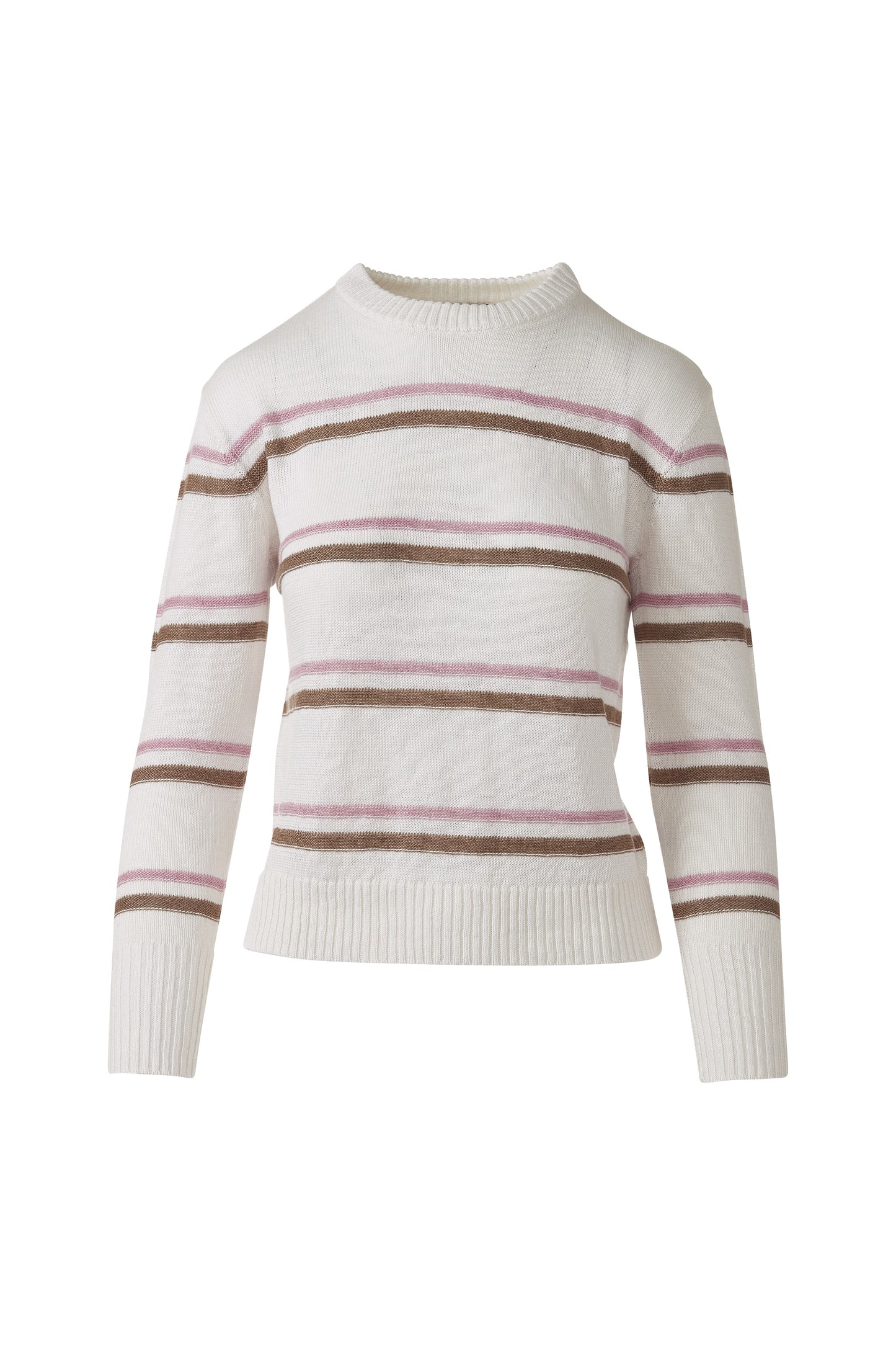 TEXTURED STRIPE CREW in WHITE_MULTI
