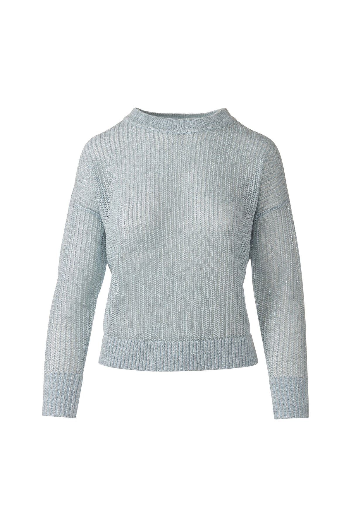 OPEN TEXTURE LUREX CREW in CRYSTAL