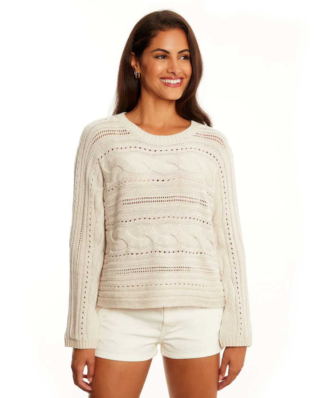 Cable Knit Crewneck Pullover
