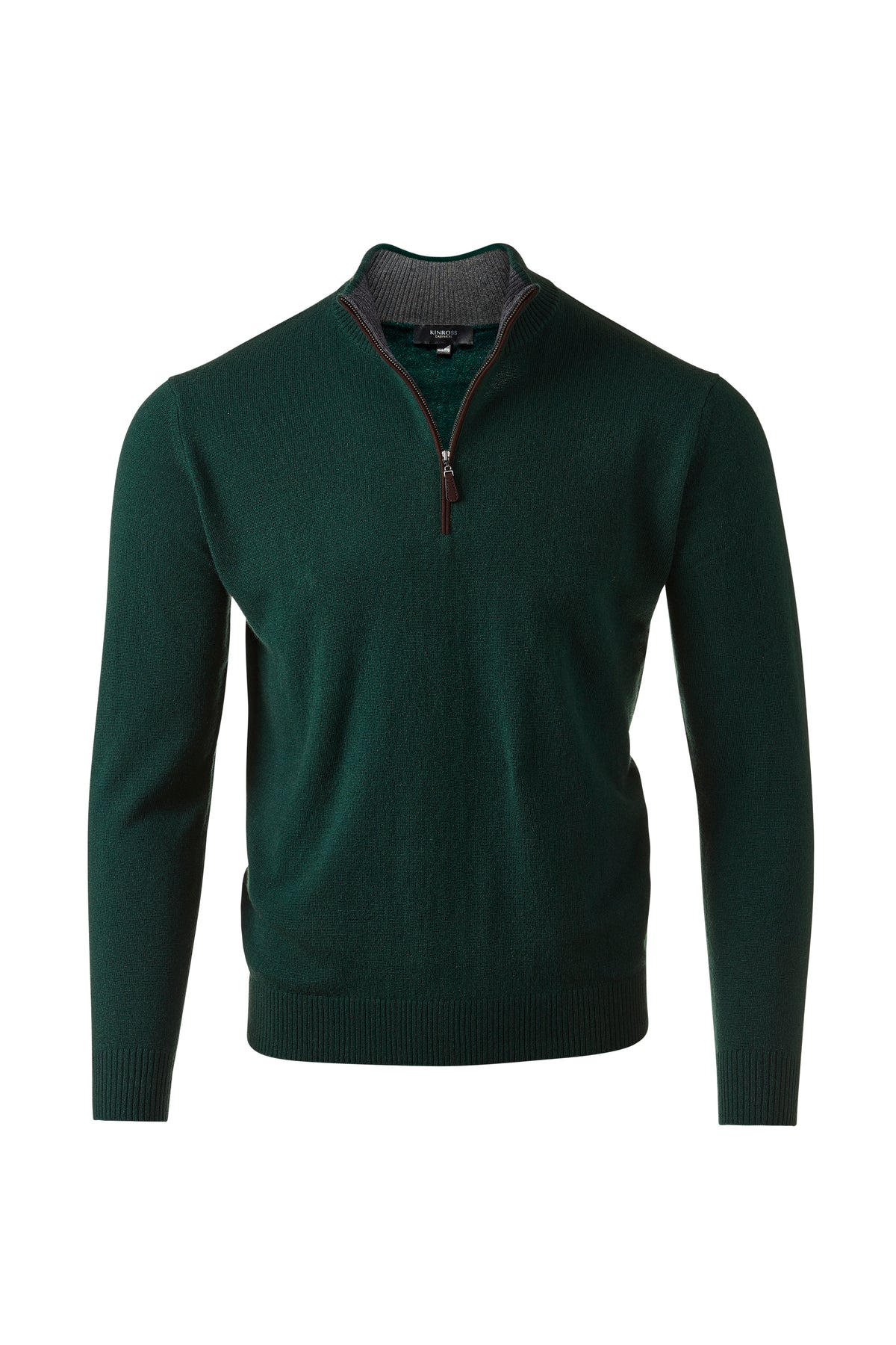 Classic Suede Trim Qtr Zip Mock