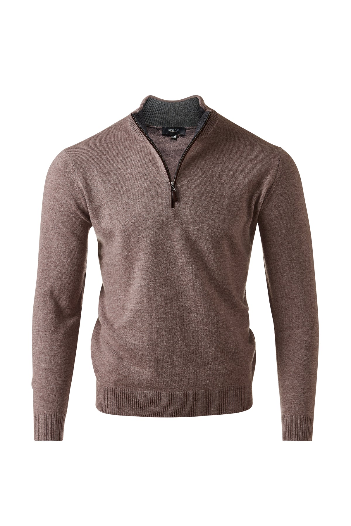 Classic Suede Trim Qtr Zip Mock