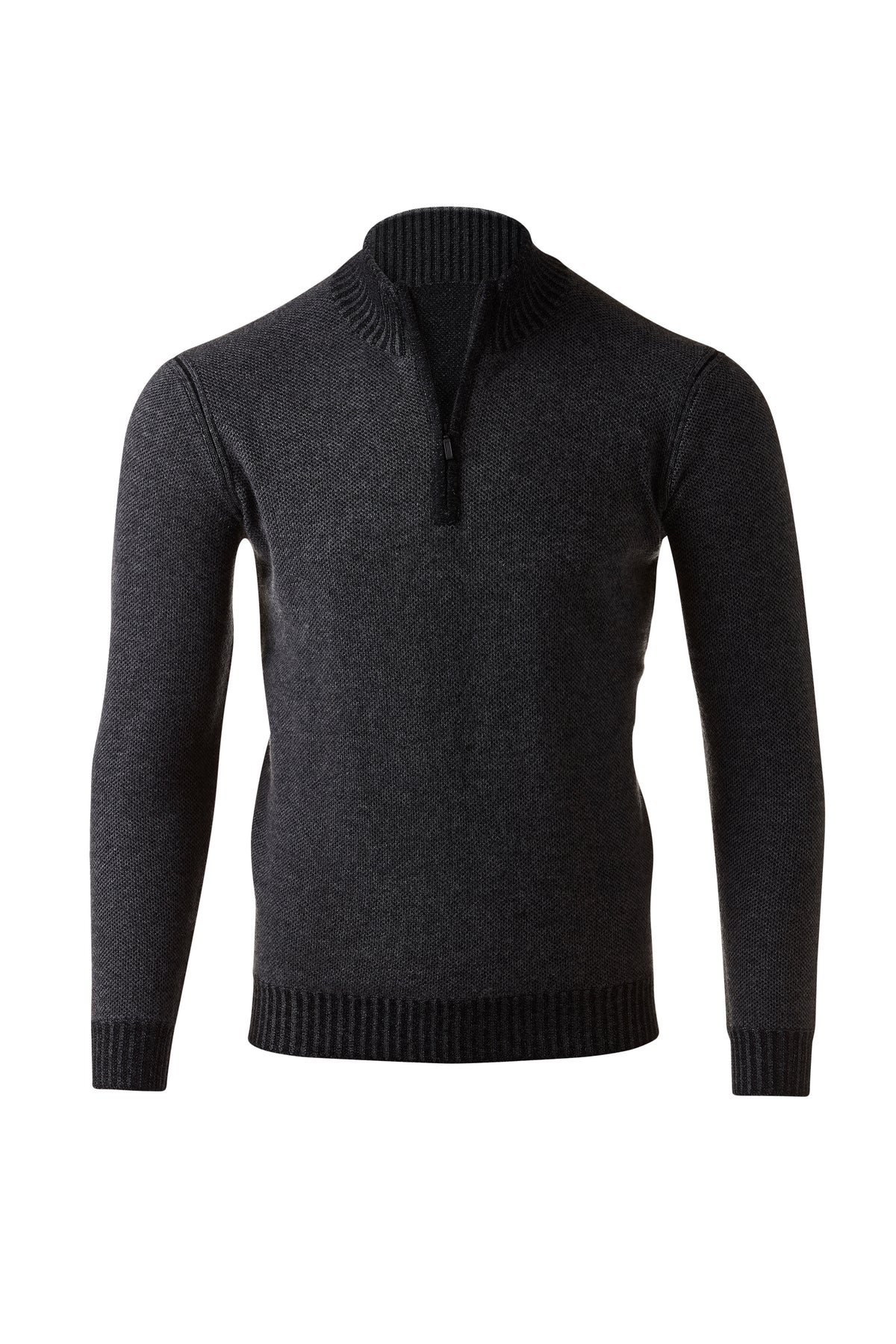 Plaited Pique Qtr Zip Mock