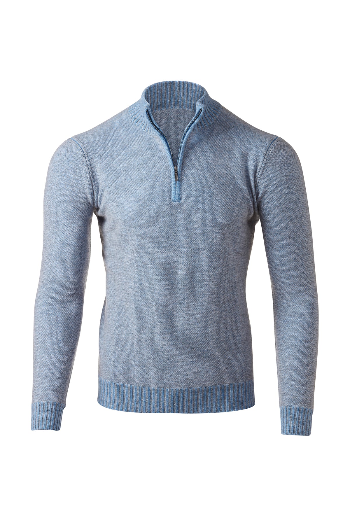 Plaited Pique Qtr Zip Mock