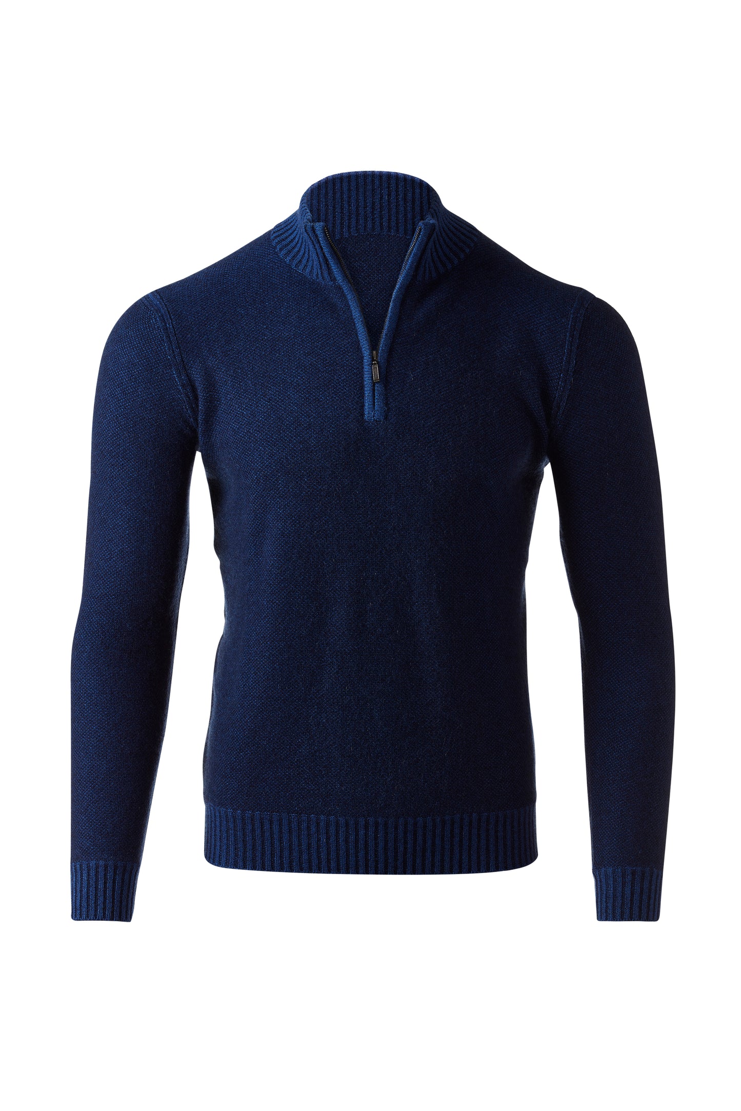 PLAITED PIQUE QTR ZIP MOCK