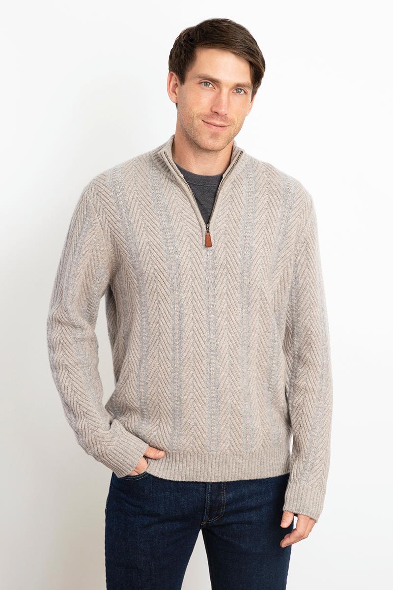 PLAITED CABLE ZIP MOCK