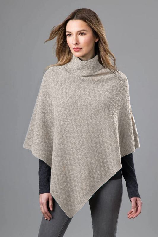 CABLE T-NECK PONCHO