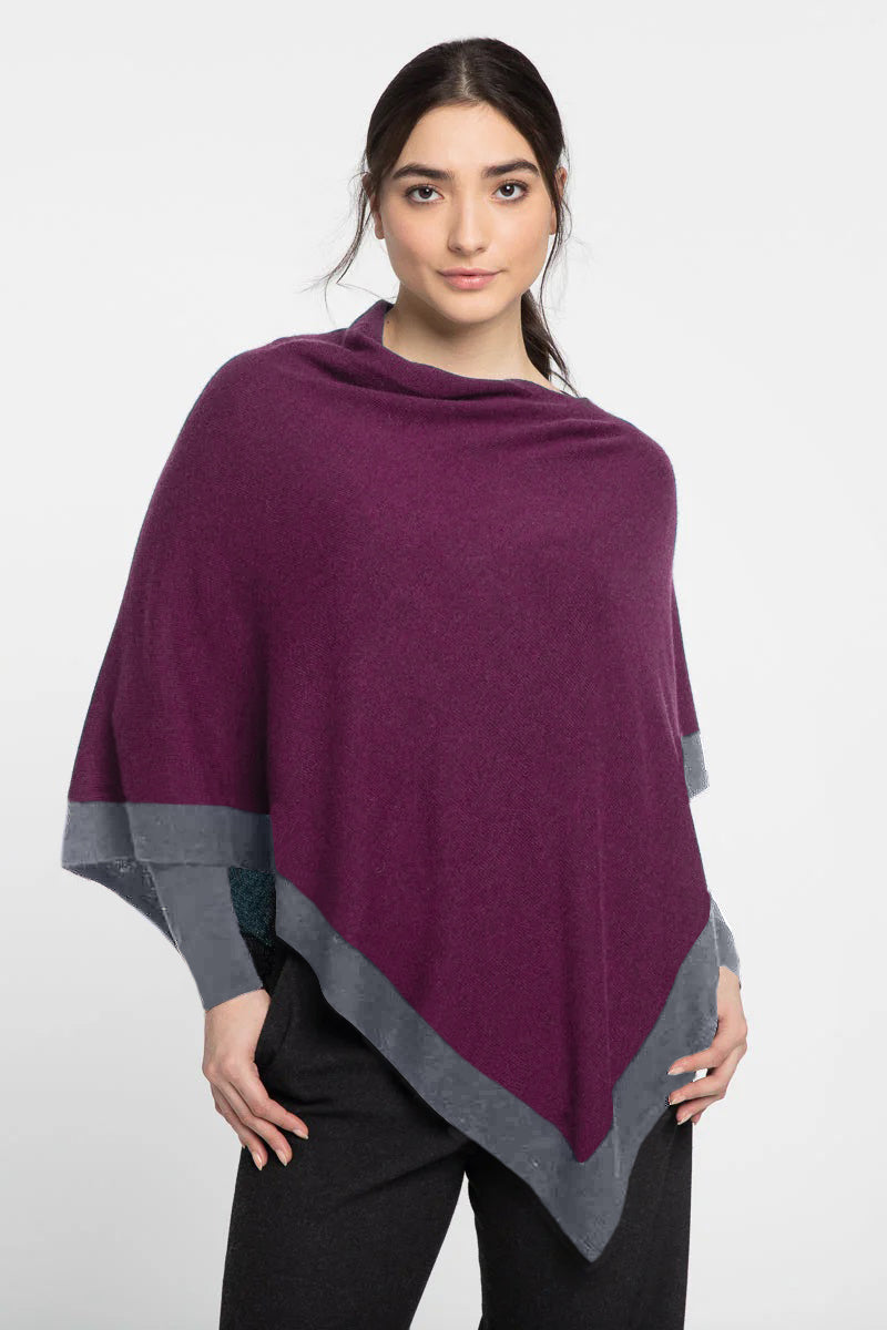 CONTRAST TRIM PONCHO