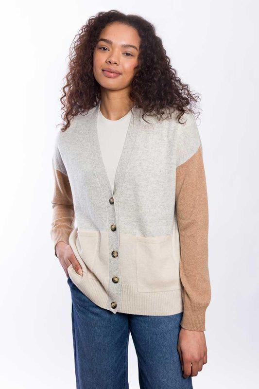 &Isla Easy Colorblock Vee Cardigan