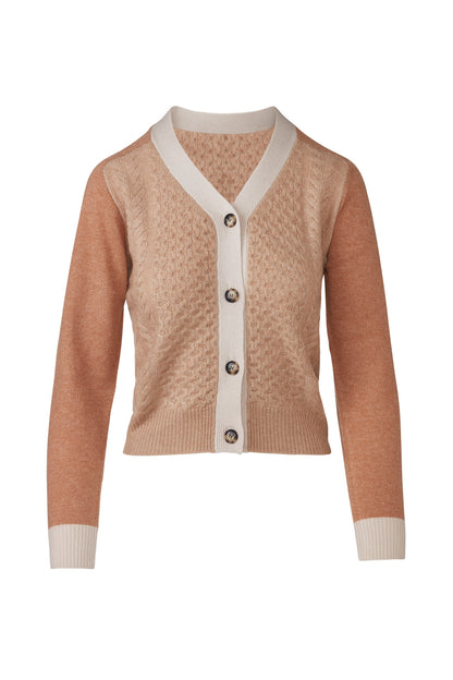 &Isla Mixed Stitch Vee Cardigan