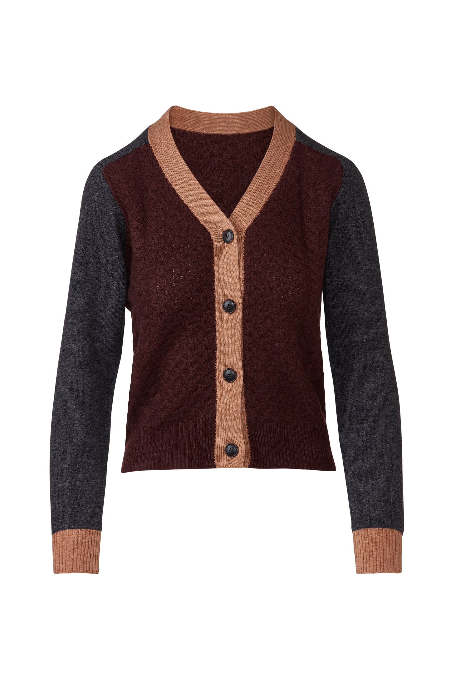 &Isla Mixed Stitch Vee Cardigan