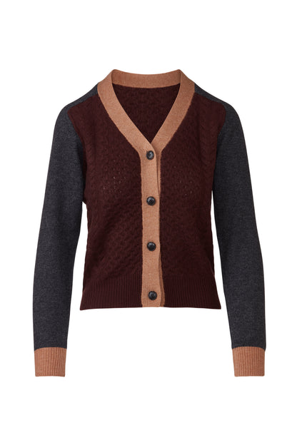 &Isla Mixed Stitch Vee Cardigan