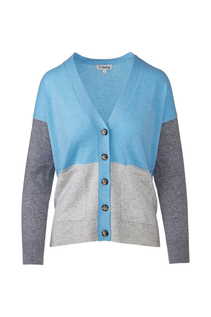 &Isla Easy Colorblock Vee Cardigan