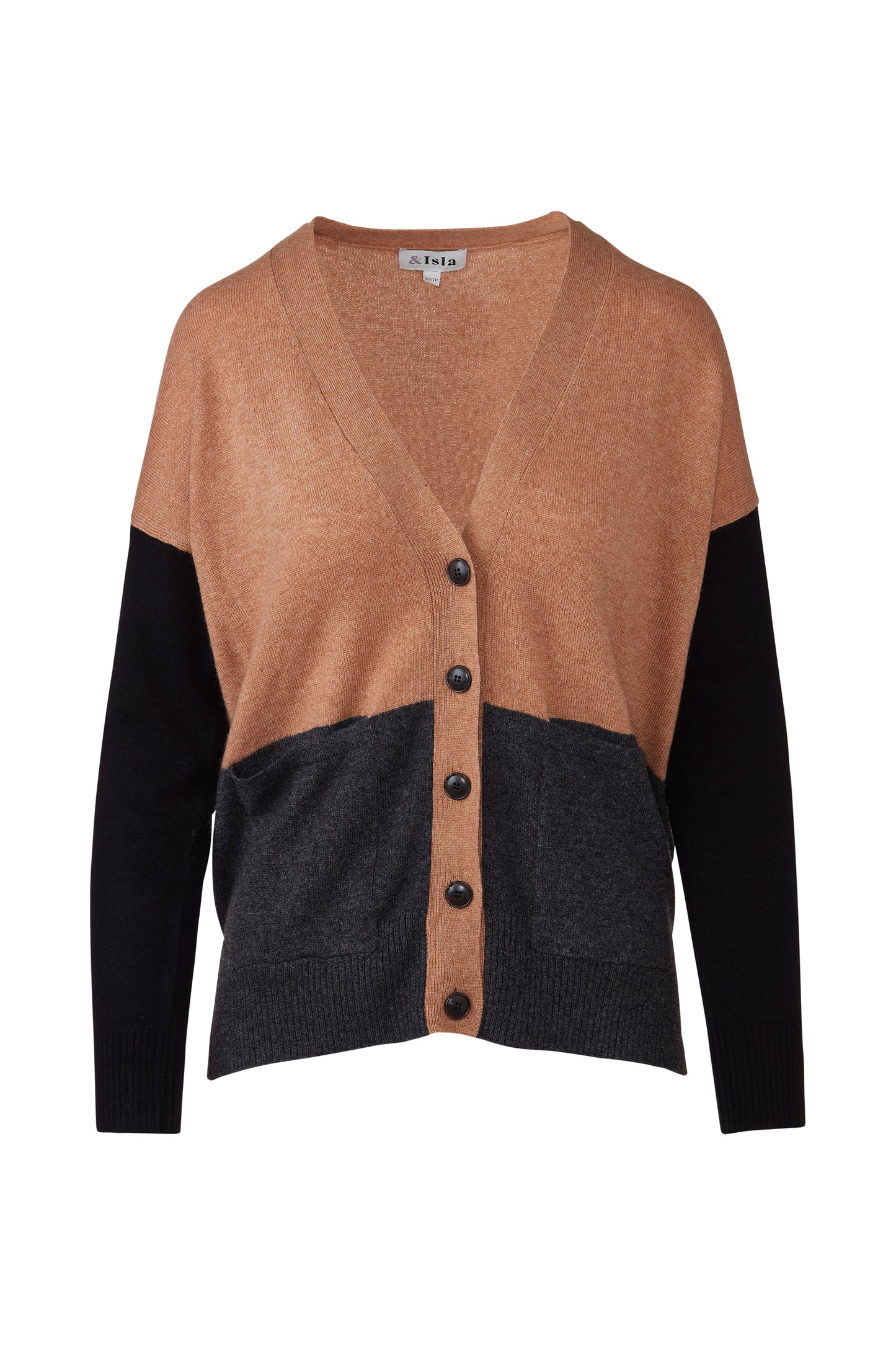 &Isla Easy Colorblock Vee Cardigan