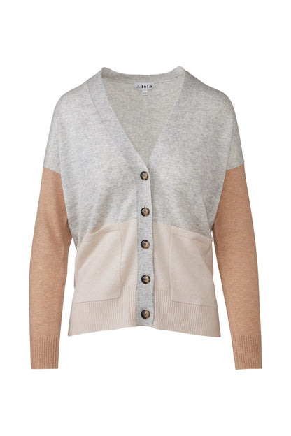 &Isla Easy Colorblock Vee Cardigan