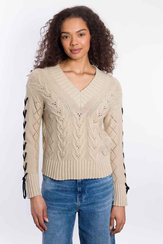 &Isla Braided Sleeve Cable Vee
