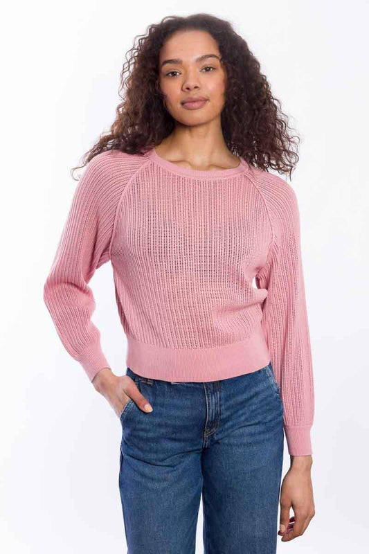 &Isla Pointelle Raglan Pullover