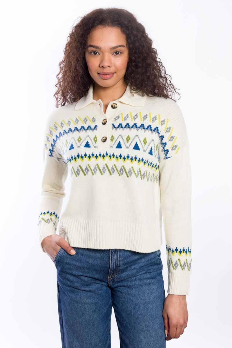 &Isla Fairisle Button Polo