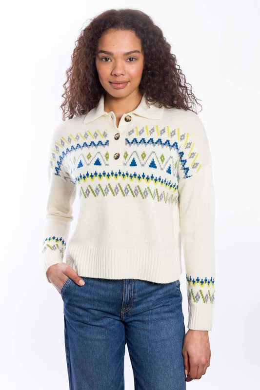 &Isla Fairisle Button Polo