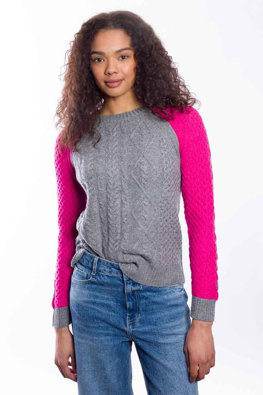 &Isla Colorblock Cable Crew